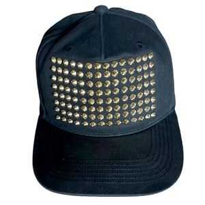 STAMPD LA Black Studded Snapback Hat Gold Spike Streetwear Cap